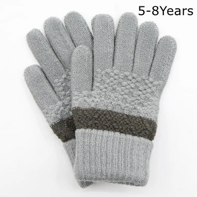 6-10 ετών Νέα μόδα Παιδικά χοντρά πλεκτά γάντια ζεστά χειμωνιάτικα γάντια Παιδικά τεντωμένα γάντια αγόρι κορίτσι βρεφικά αξεσουάρ