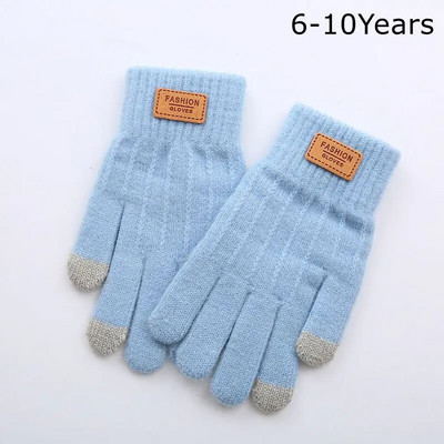 6-10 ετών Νέα μόδα Παιδικά χοντρά πλεκτά γάντια ζεστά χειμωνιάτικα γάντια Παιδικά τεντωμένα γάντια αγόρι κορίτσι βρεφικά αξεσουάρ