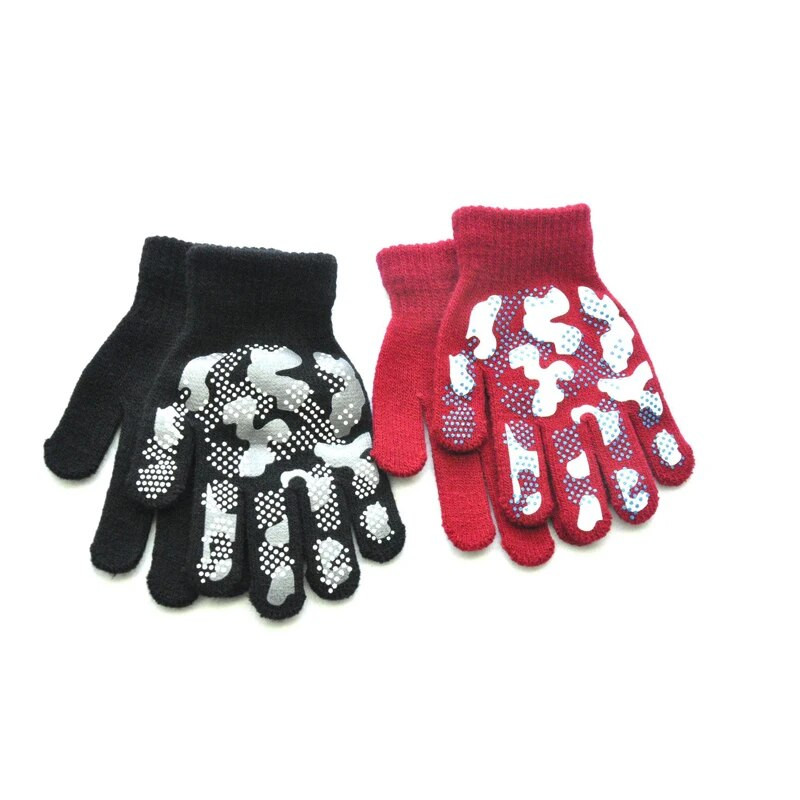 Warmom terepszínű gyerekkesztyűk meleg kötőkesztyűk felnőtteknek, tömör akril teljes ujjú kesztyűmintás kerékpározáshoz csúszásmentes csuklókesztyűk