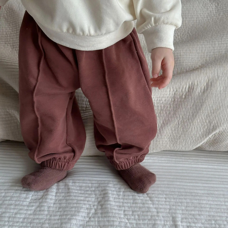 Coreea Bebeluși băieți Pantaloni de trening Copii Toamna Pantaloni Lungi Copii Băieți Sport Pantaloni de culoare uni Chiloți pentru bebeluși Pantaloni de primăvară pentru copii mici