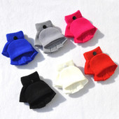 Πυκνωμένα ζεστά βρεφικά γάντια Παιδικά μαθητής μαθητής Χειμερινά πλεκτά γάντια Γάντια με μισό δάχτυλο για παιδικά γάντια πλεξίματος 5-11 ετών