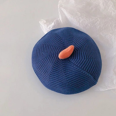 Beretă nouă de toamnă pentru fete cu inimă pălărie tricotată pentru sugari șapcă minunată de pictor, pălării calde de iarnă, recuzită pentru fotografie pentru copii 1-3 ani