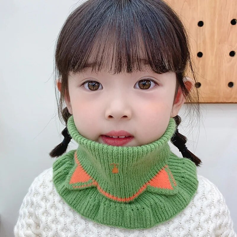 Multikas beebi kootud võltskraega sall lastele kilpkaelusega vale kaelarihm eemaldatav sallid sügistalv lastele elastne rinnatükk