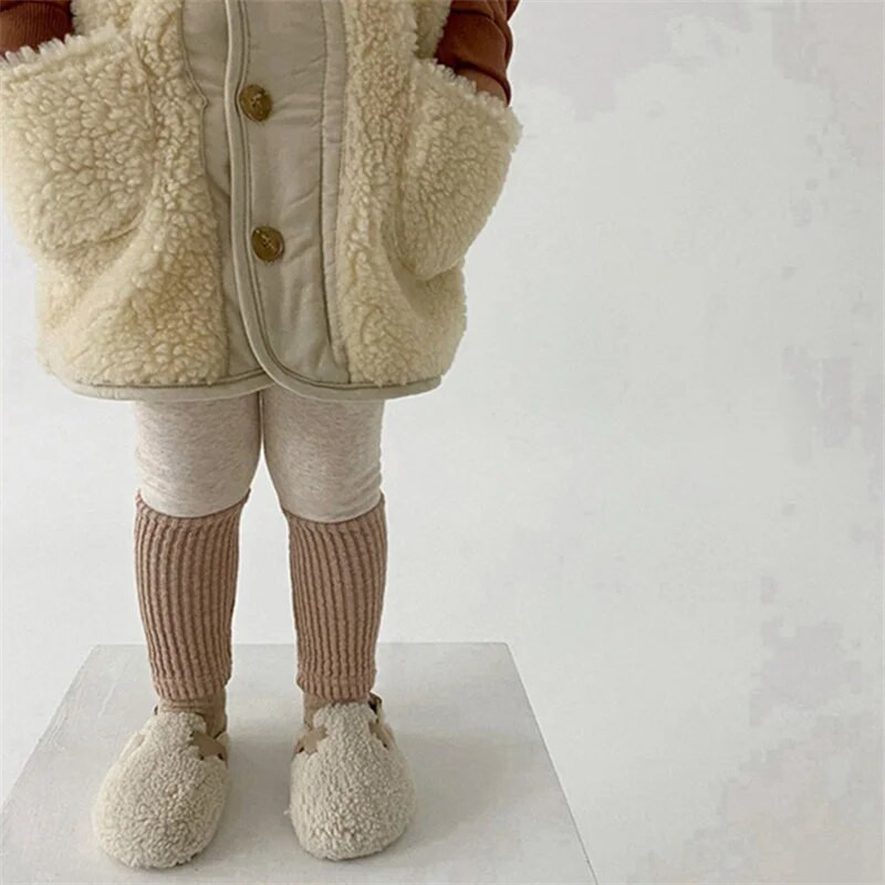 2023 Νέα Μόδα για αγόρια για κορίτσια Απλά χρώματα αντίθεσης Κολάν φθινοπώρου Χειμώνας Χοντρό ζεστό κάτω μέρος Παντελόνι για παιδιά Παιδικό μωρό