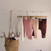 Pantaloni groși ocazional de modă pentru copii Jambiere de culoare uni pentru fete, copii, băieți, pantaloni de toamnă, iarnă, pantaloni de trening