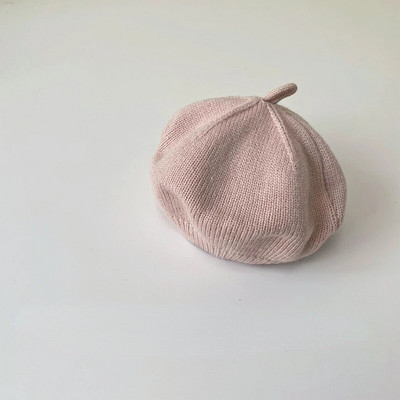 2023 Нови есенно-зимни шапки Едноцветни акрилни топли барети Ретро плетени шапки за бебета Момчета Момичета Деца Художник Художник Шапка