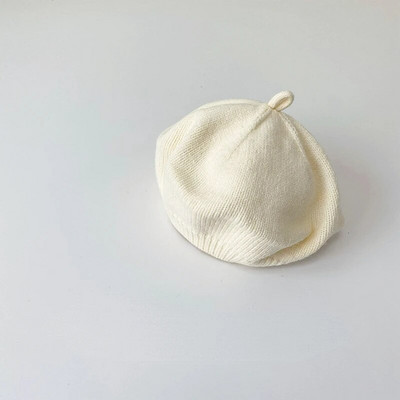 2023 Нови есенно-зимни шапки Едноцветни акрилни топли барети Ретро плетени шапки за бебета Момчета Момичета Деца Художник Художник Шапка