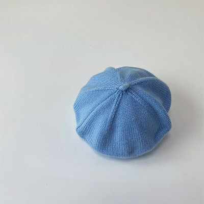 2023 Нови есенно-зимни шапки Едноцветни акрилни топли барети Ретро плетени шапки за бебета Момчета Момичета Деца Художник Художник Шапка