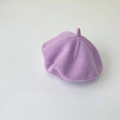 2023 Нови есенно-зимни шапки Едноцветни акрилни топли барети Ретро плетени шапки за бебета Момчета Момичета Деца Художник Художник Шапка