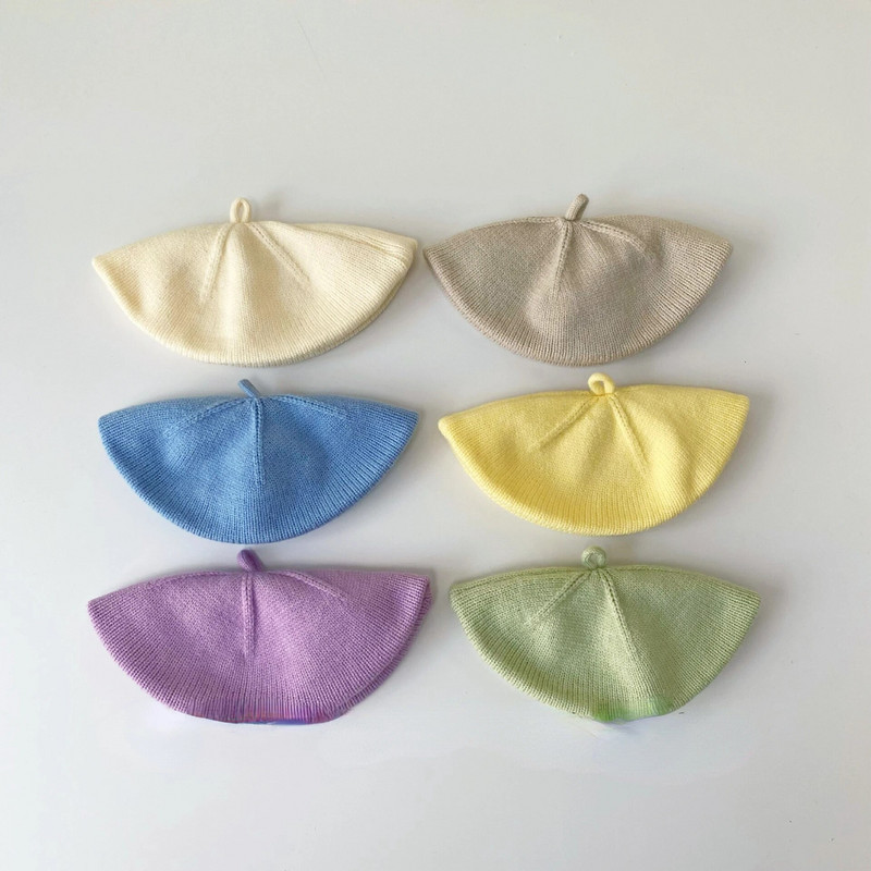 2023-as új őszi téli sapkák egyszínű akril meleg svájcisapka Vintage kötött sapkák kisfiúknak lányoknak gyerekeknek művész festő sapka