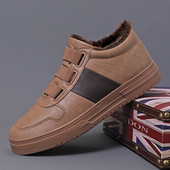 Meeste talvised soojad nahksaapad lühikesed plüüsist kõrged topid Vabaajajalatsid hoiavad soojas paks karusnahk Meeste platvorm poolsaapad 23110