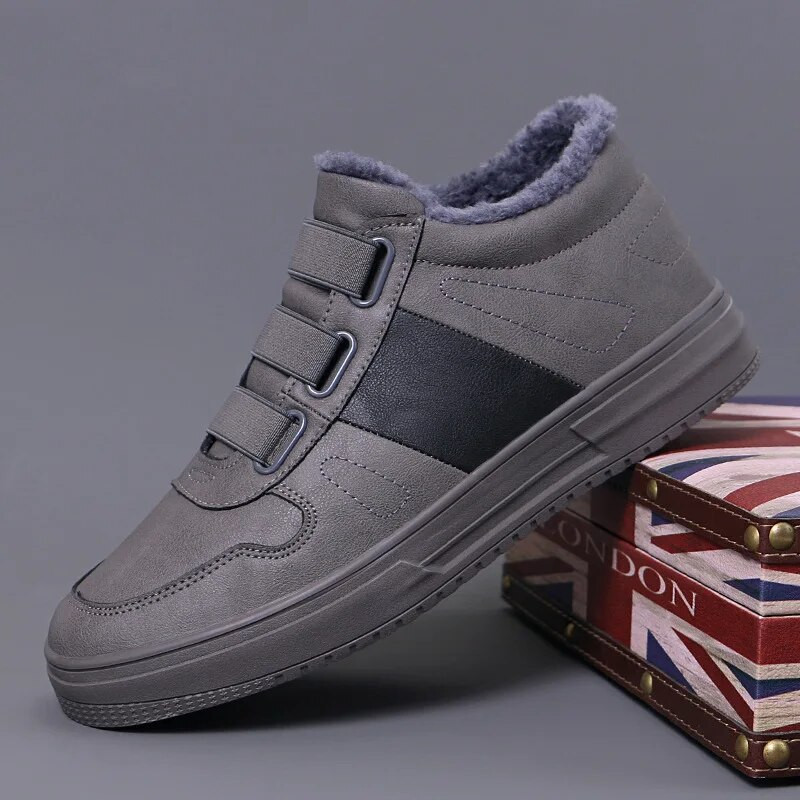 Meeste talvised soojad nahksaapad lühikesed plüüsist kõrged topid Vabaajajalatsid hoiavad soojas paks karusnahk Meeste platvorm poolsaapad 23110