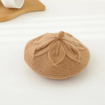 Pălărie cu beretă tricotată pentru copii Accesorii pentru păr pentru copii Căciulă de pictor în culoarea bomboană solidă pentru fete Copii Boneta Copii Pălării calde 1-6M