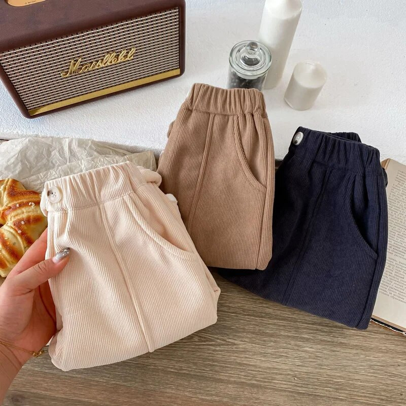 Κοτλέ βρεφικό παντελόνι Χειμερινό φθινόπωρο Παιδικό παντελόνι για κορίτσια Ρούχα για αγόρια Κορεάτικα βρεφικά παντελόνια καθημερινά παιδικά ρούχα