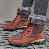 Χειμώνας 2023 Νέες ανδρικές βαμβακερές μπότες εξωτερικού χώρου, ζεστό ψηλό μποτάκι, μπότες χιονιού, μπότες εργασίας