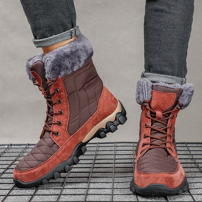Χειμώνας 2023 Νέες ανδρικές βαμβακερές μπότες εξωτερικού χώρου, ζεστό ψηλό μποτάκι, μπότες χιονιού, μπότες εργασίας