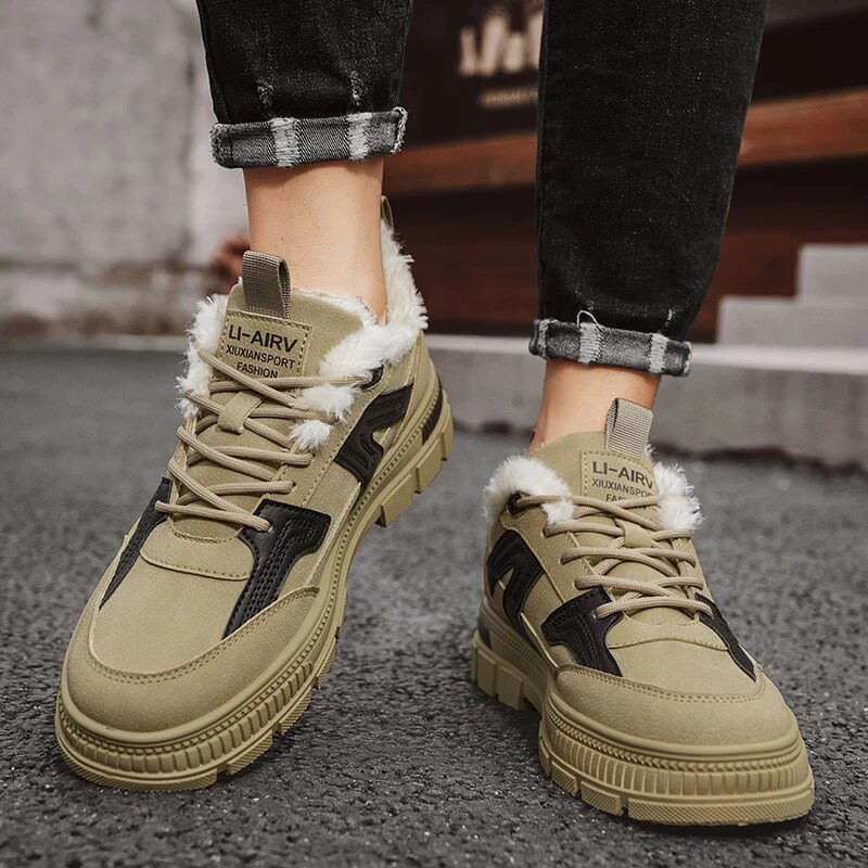 Tursked meeste saapad 2023 Meeste kingad Talv pluss sametist pahkluu puuvillased kingad libisemiskindlad välissaapad Meeste soojad vabaajajalatsid Botas