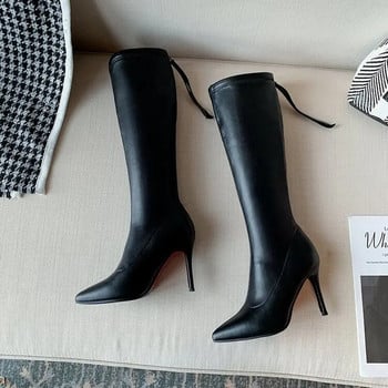 Stiletto Heels Sexy Over-the-knee Boots Μαύρες ψηλοτάκουνες μπότες μόδας Απλές Skinny ψηλοτάκουνες μπότες Χειμερινές μπότες 35-39