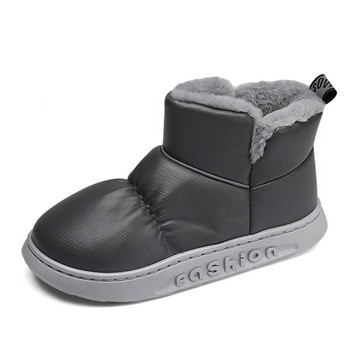 Масивни мъжки ботуши 2023 Обувки за мъже Зимни топли памучни обувки с къса тръба плюс кадифени ботуши за сняг Мъжки черни ежедневни ботуши