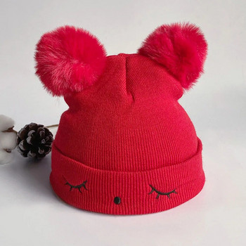 Детска шапка Бебешка шапка Плетена плетена шапка за малко дете Шапки за момчета Момичета Сладки зимни топли шапки за деца 0-3 години