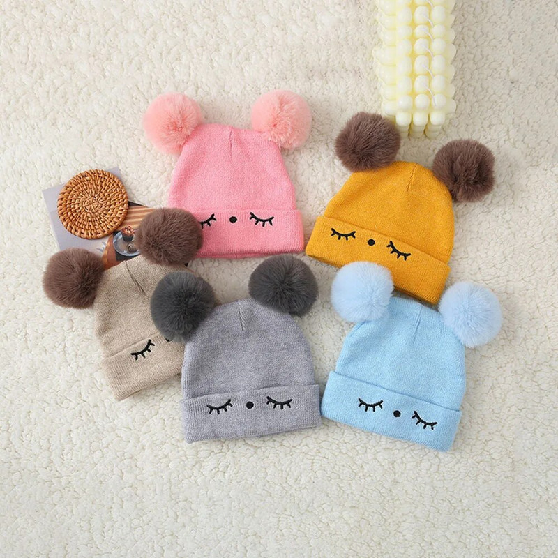Παιδικό καπέλο μωρό καπέλο νήπιο πλεκτό πλεκτό βελονάκι Beanie καπέλα αγόρια κορίτσια Χαριτωμένα χειμωνιάτικα ζεστά καπέλα για παιδιά 0-3 ετών