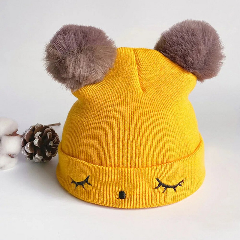 Παιδικό καπέλο μωρό καπέλο νήπιο πλεκτό πλεκτό βελονάκι Beanie καπέλα αγόρια κορίτσια Χαριτωμένα χειμωνιάτικα ζεστά καπέλα για παιδιά 0-3 ετών