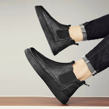 Πλατφόρμα Μπότες Ανδρικά 2023 Ανδρικά Παπούτσια Chelsea Boots για όλες τις εποχές Εξωτερική μαύρα slip-on casual παπούτσια Ανδρικά μποτάκια Νέα