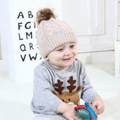 Pălărie tricotată cu pompon mare pentru bebeluși, de culoare solidă, pentru sugari, băieți, fete, toamnă, iarnă, caldă, groase, pentru copii mici.