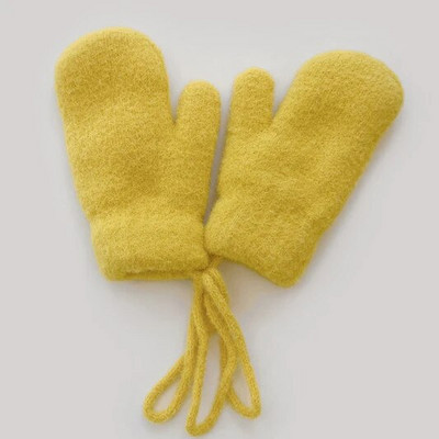 0-4 éves korig Gyerekeknek Téli ujjatlan fiúknak Lányoknak Kötött kesztyűk Aranyos cukorka színű gyerekeknek Meleg ujjas ujjatlan ujjatlan babakesztyűk kötéllel