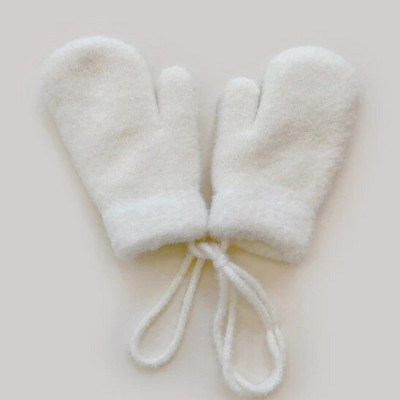 0-4 éves korig Gyerekeknek Téli ujjatlan fiúknak Lányoknak Kötött kesztyűk Aranyos cukorka színű gyerekeknek Meleg ujjas ujjatlan ujjatlan babakesztyűk kötéllel