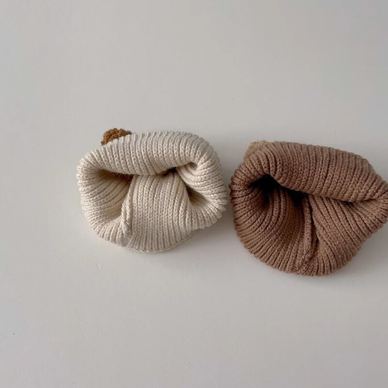 Armas karu beebi kootud müts sügistalv pehme imikute nokamüts ühevärviline multikas väikelaps poiss tüdruk paks soe müts Kapott