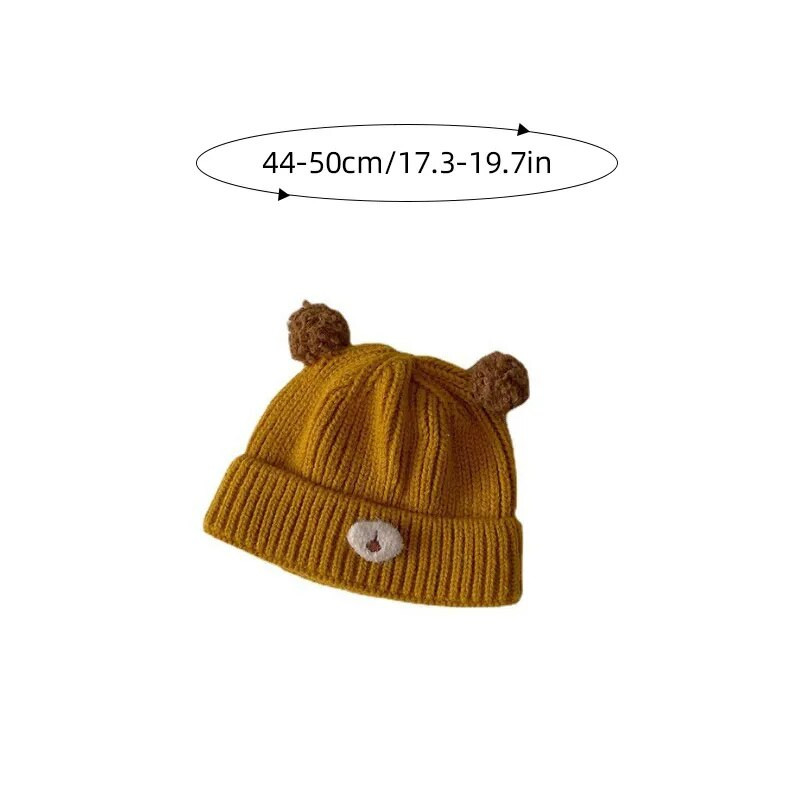Armas karu beebi kootud müts sügistalv pehme imikute nokamüts ühevärviline multikas väikelaps poiss tüdruk paks soe müts Kapott