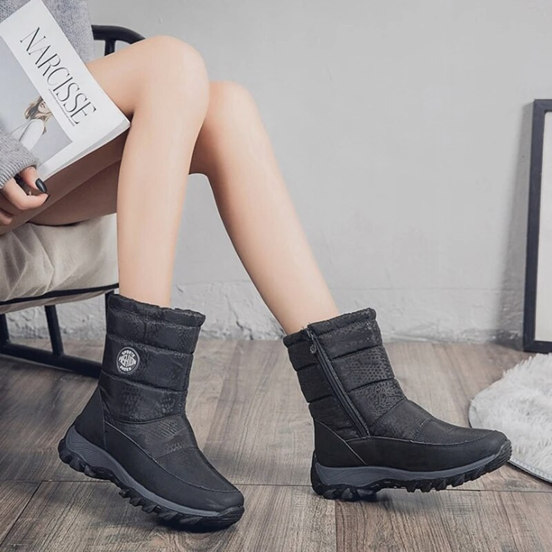 Γυναικείες αδιάβροχες μπότες BEYARNE επάνω γυναικεία χειμερινά παπούτσια ζεστά βελούδινα αντιολισθητικά νέας σχεδίασης δωρεάν αποστολή γυναικείες μπότες εξωτερικού χώρου