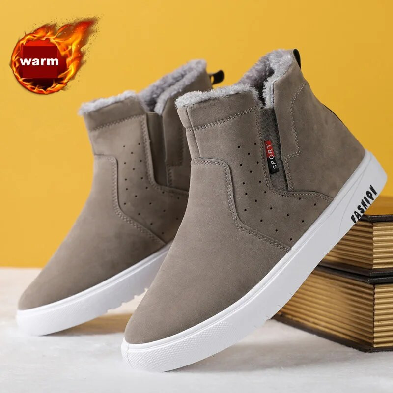 Talvised meeste plüüssaapad Pluss Velvet, soojad õuesaapad, veekindlad, meeste mood, libisemiskindlad vabaajajalatsid.