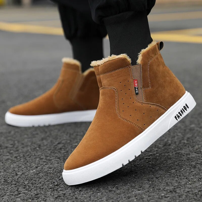 Talvised meeste plüüssaapad Pluss Velvet, soojad õuesaapad, veekindlad, meeste mood, libisemiskindlad vabaajajalatsid.