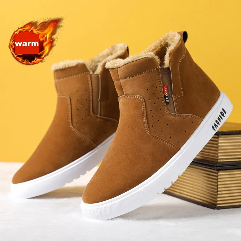 Talvised meeste plüüssaapad Pluss Velvet, soojad õuesaapad, veekindlad, meeste mood, libisemiskindlad vabaajajalatsid.