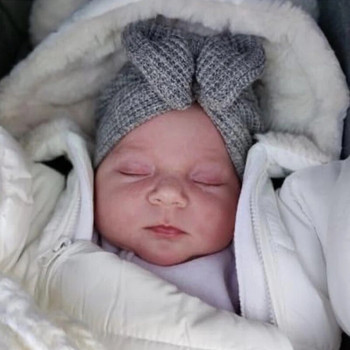 Χαριτωμένο μεγάλο παπιγιόν μωρό καπέλο τουρμπάνι Μαλακό μονόχρωμο μωρό αγόρια κορίτσια Καπέλο φασόλια νεογέννητο βρέφος Παιδικό καπέλο