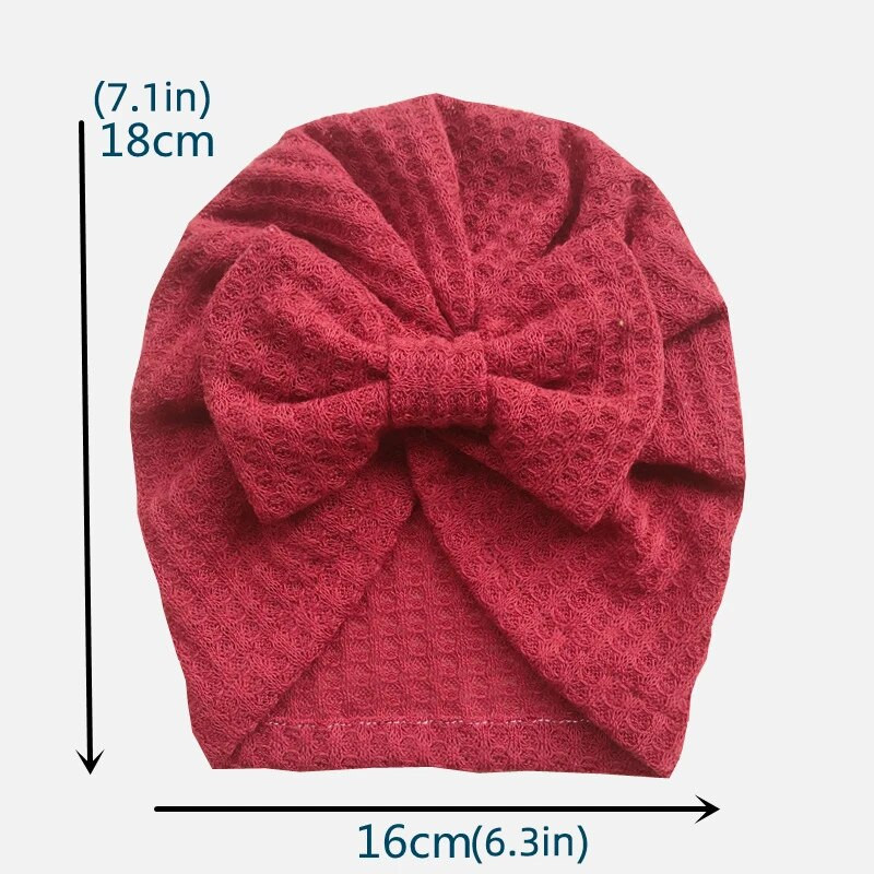 Roztomilá detská čiapka s veľkou mašľou, turban, mäkká jednofarebná čiapka pre chlapcov a dievčatá, čiapka pre novorodencov, detská čiapka, kapota
