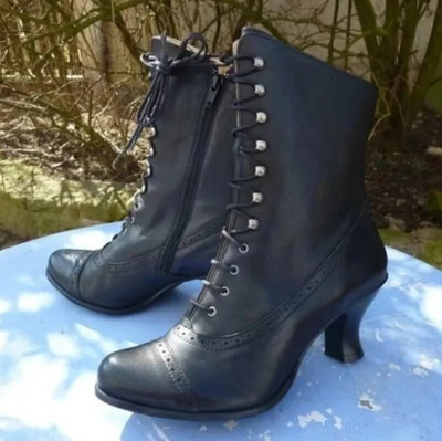 Toamnă noi pantofi cu toc înalt pentru femei Roman Plus Size Cizme cu toc pentru femei la mijlocul gambei Cizme vintage pentru dama Western Cowboy Knight