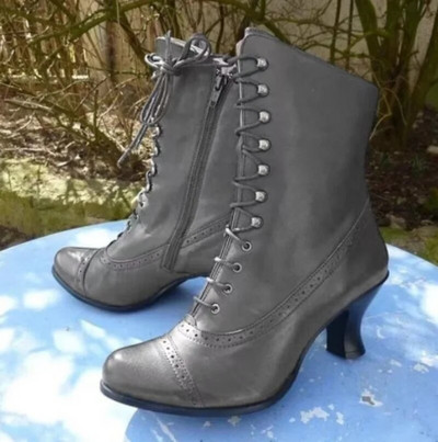 Toamnă noi pantofi cu toc înalt pentru femei Roman Plus Size Cizme cu toc pentru femei la mijlocul gambei Cizme vintage pentru dama Western Cowboy Knight
