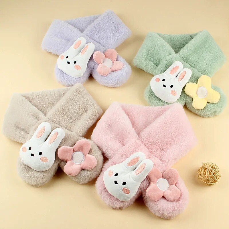 Puha plüss gyereksál rajzfilmes gyerek lány sál hamis gallér baba vastag fiúk sál téli nyakkendő melegen tartó kiegészítők