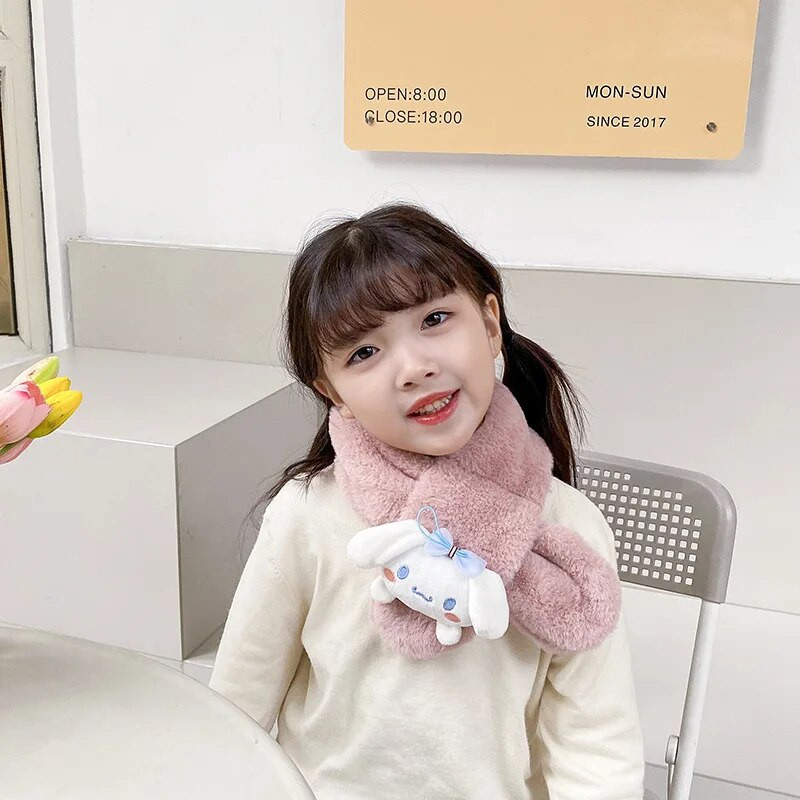 Puha plüss gyereksál rajzfilmes gyerek lány sál hamis gallér baba vastag fiúk sál téli nyakkendő melegen tartó kiegészítők