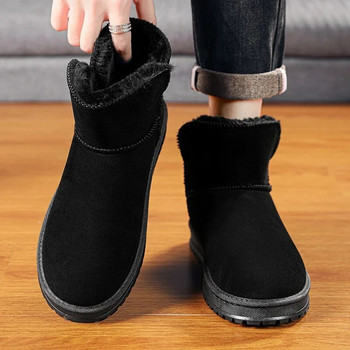 Χειμερινές νέες ανδρικές μπότες χιονιού 2023 Fashion New Keep Warm Κοντά, βελούδινα βαμβακερά παπούτσια για άντρες ανδρικά slip on casual ankle boots