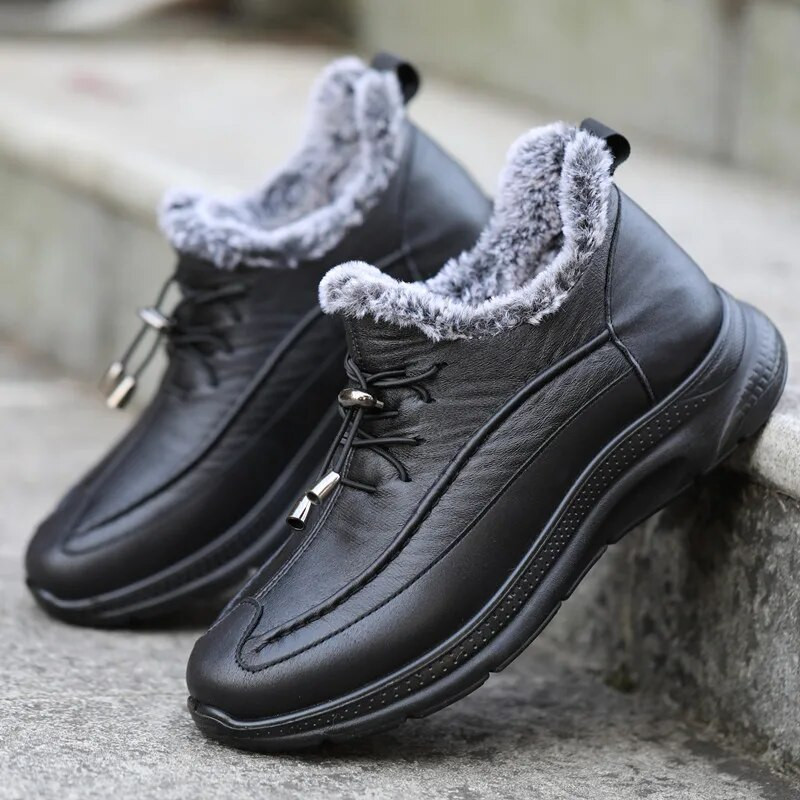 2024 Cizme de iarnă pentru bărbați Ghete de zăpadă impermeabile pentru bărbați, comozi, pantofi de lucru casual, cu talpă din cauciuc, pantofi de plimbare bărbați