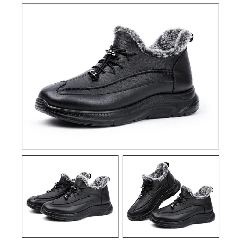2024 Cizme de iarnă pentru bărbați Ghete de zăpadă impermeabile pentru bărbați, comozi, pantofi de lucru casual, cu talpă din cauciuc, pantofi de plimbare bărbați