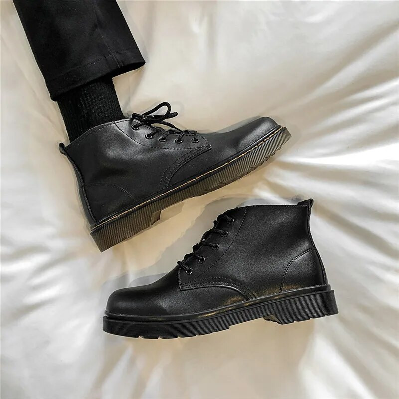Ανδρικές μπότες 2023 με κορδόνια στη μέση της γάμπας Ανδρικά παπούτσια για ανδρικά παπούτσια με επίπεδη φτέρνα Ανδρικές μπότες καυτές πωλήσεις Αντιολισθητικές, ανθεκτικές στη φθορά