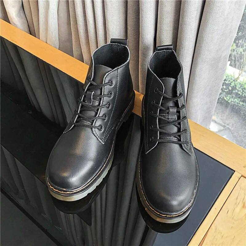 Ανδρικές μπότες 2023 με κορδόνια στη μέση της γάμπας Ανδρικά παπούτσια για ανδρικά παπούτσια με επίπεδη φτέρνα Ανδρικές μπότες καυτές πωλήσεις Αντιολισθητικές, ανθεκτικές στη φθορά