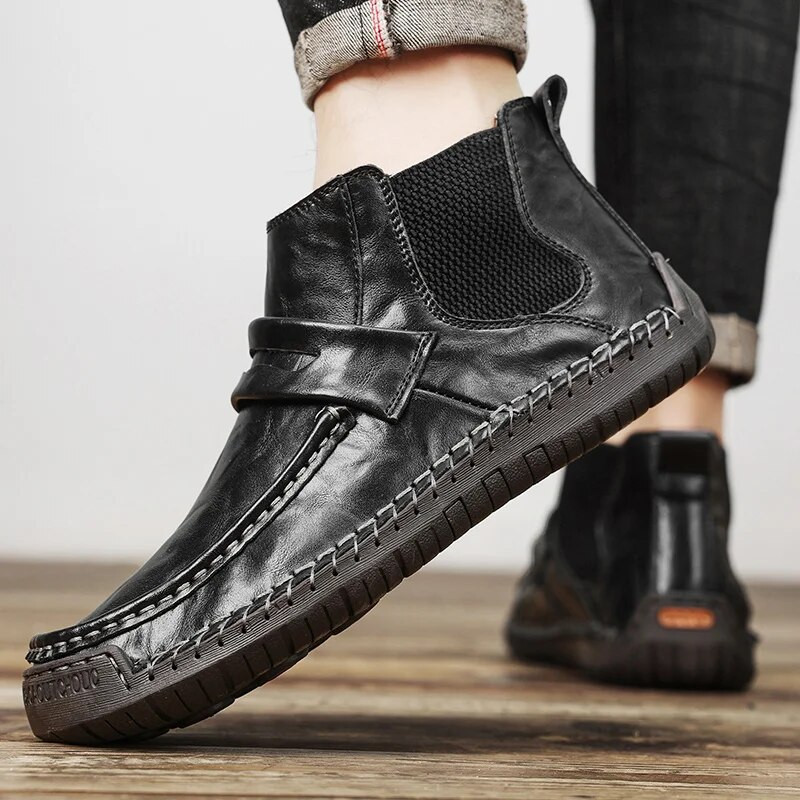 Μεγάλο μέγεθος 38-48 Ανδρικές μπότες άνοιξη και φθινόπωρο Ανδρικά παπούτσια για εξωτερικούς χώρους Flat ανδρικά μποτάκια Μοντέρνα slip-on παπούτσια Botas