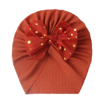 Καπέλο μωρού Lovely Shiny Bow Knot Χαριτωμένο μονόχρωμο Baby Girls Hat Turban Μαλακό καπέλο για νεογέννητο