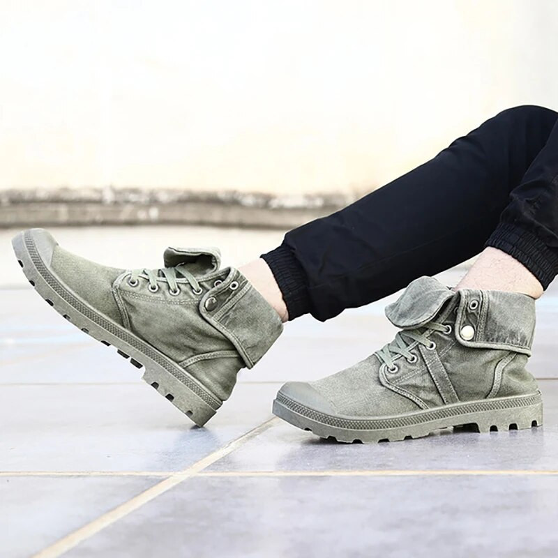 Ανδρικά παπούτσια από καμβά για όλες τις εποχές Ανδρικά αθλητικά παπούτσια Army Combat 2022 Μόδα ψηλά στρατιωτικά μποτάκια άνετα Ανδρικά αθλητικά παπούτσια